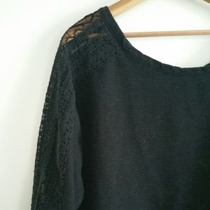 Lace Scoop Neck Sweatshirt